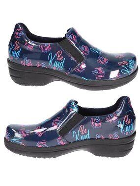 Easy Works Be Kind Clogs 6W Navy Pink Slip Resistant Nursing Comfort Shoes